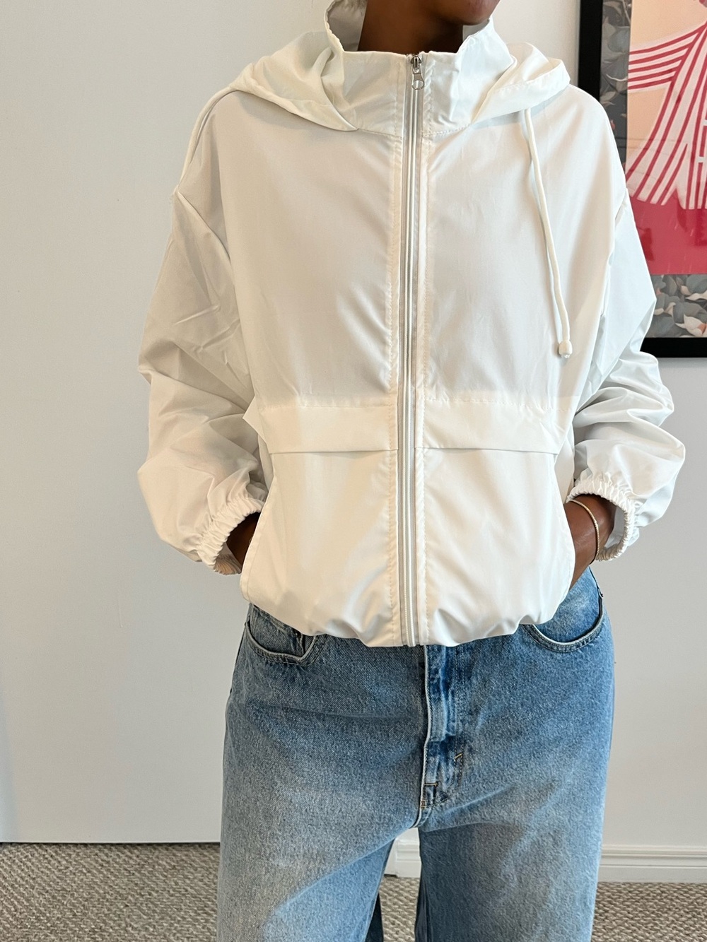 White windbreaker Jacket S